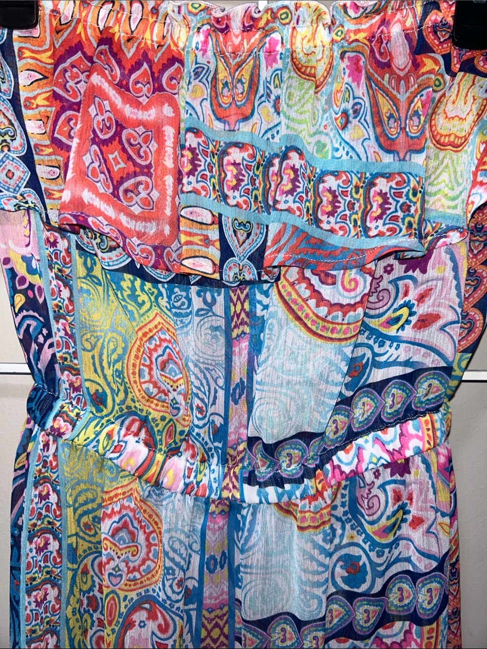 Into The Blue Ruffled Multicolor Strapless Swim Coverup Madi - Picture 8 of 9